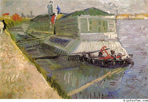 フィンセント・ファン・ゴッホ『アニエールでセーヌ川に浮かぶ舟』1887年 ヴァージニア美術館