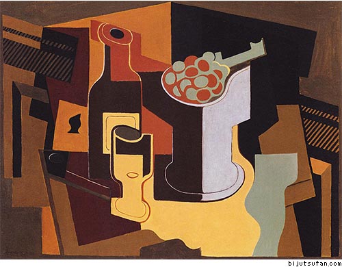 フアン・グリス『ボトルとフルーツ皿』1920年 ヴィンタートゥール美術館