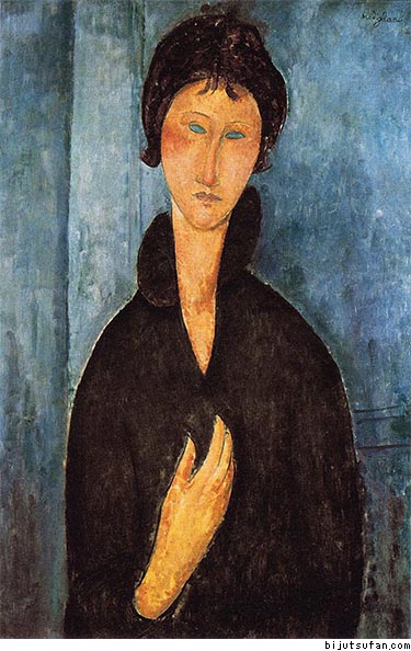 アメデオ・モディリアーニ『青い目の女』1918年 パリ市立近代美術館