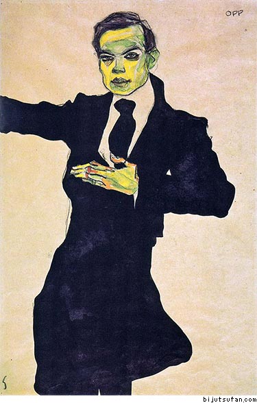 エゴン・シーレ『マックス・オッペンハイマー』1910年 アルベルティーナ素描版画館