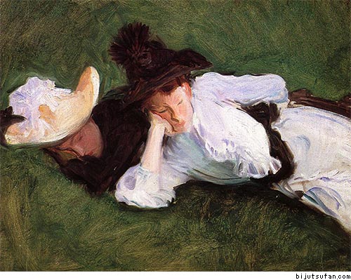 ジョン・シンガー・サージェント『芝生に横たわる 2人の少女』1889年 メトロポリタン美術館