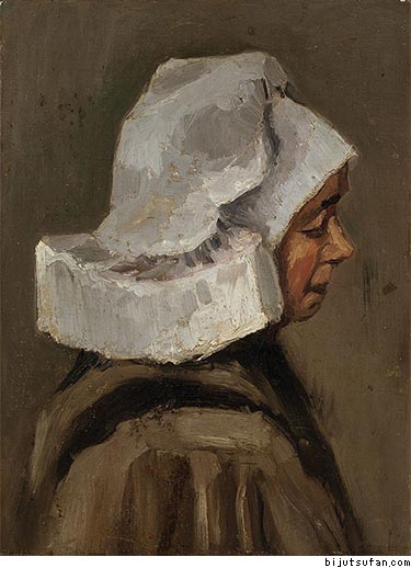 フィンセント・ファン・ゴッホ『白い帽子をかぶった農婦の顔』1884年12月 ガレリエ・ナタン